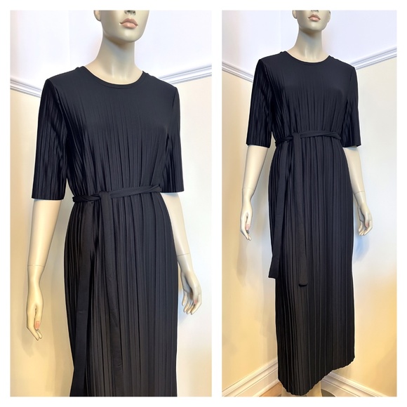Selected Femme plisse midi dress - Picture 2 of 15